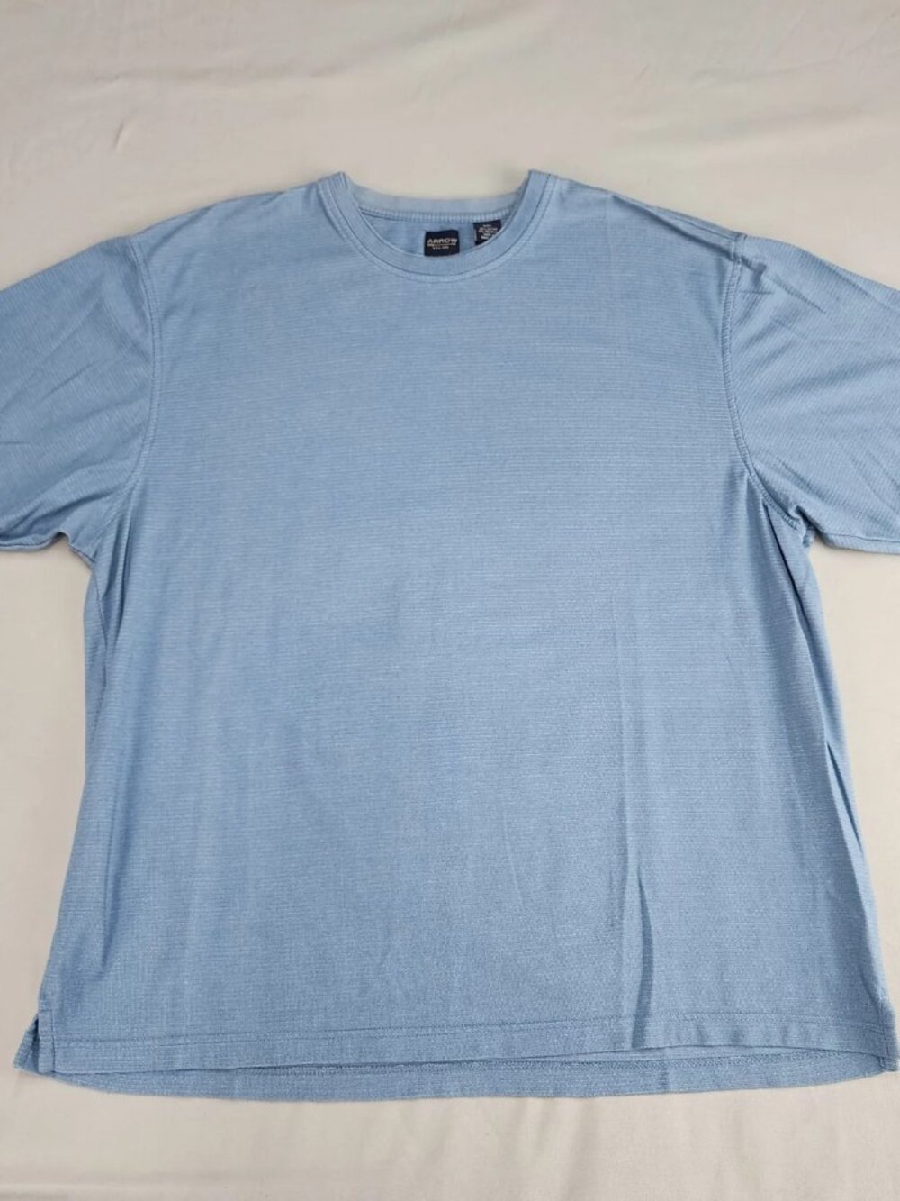 ARROW USA 1851 Men's XXL Light Blue Crew Neck Short Sleeve Textured T-Shirt